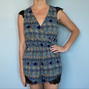 Available Geometric Lace Romper